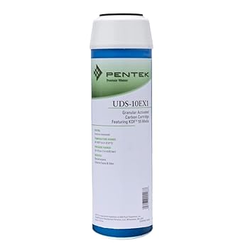 Pentek Pentair Pentek UDS-10EX1 Carbon Water Filter, 10-Inch, Under Sink Standard Granular Activated Coconut Shell Carbon Cartridge with KDF 55 Media, 10