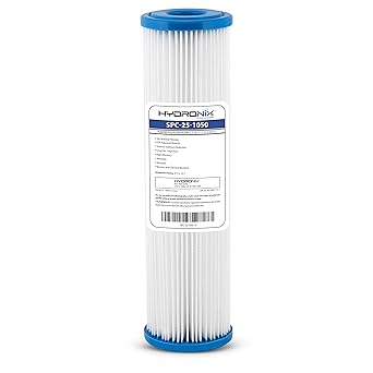 Hydronix SPC-25-1050 Polyester Pleated Sediment Water Filter, Washable & Reusable, 2.5