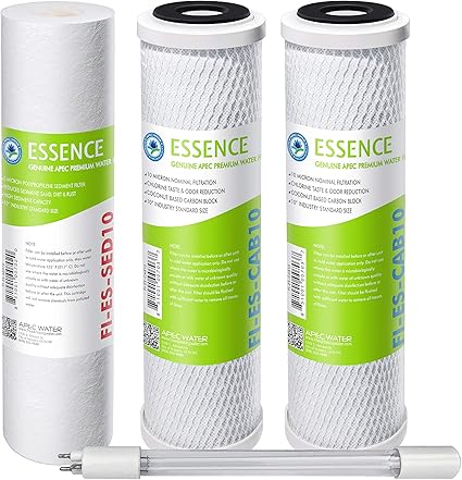 APEC Water Systems Filter-Set-ESUV-SS High Capacity Replacement Filter Set for Essence Series ROES-UV75-SS Reverse Osmosis Water Filter System Stage 1-3&5