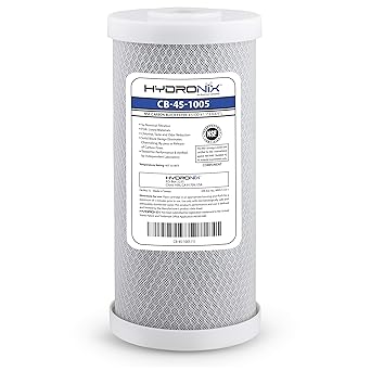 Hydronix CB-45-1005 Whole House or Commercial NSF Coconut Activated Carbon Block Water Filter, 4.5