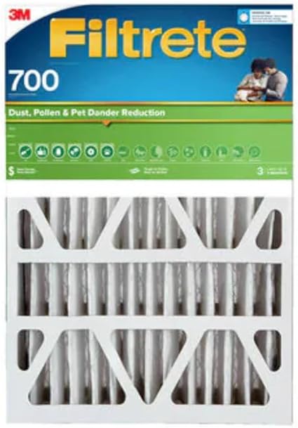 Filtrete 21.5X23.5X1 Air Filter, MPR 700, MERV 8, Clean Living Dust, Pollen and Pet Dander Reduction 3-Month Pleated 1-Inch Air Filters, 4 Filters