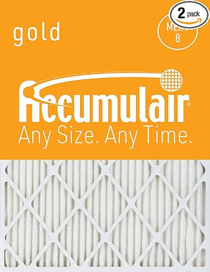 Accumulair Gold 19x19x1 (Actual Size) MERV 8 Air Filter/Furnace Filter (2 Pack)