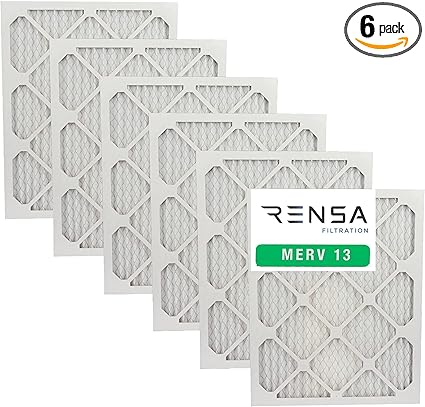 Merv 13 Furnace Air Filter, HVAC Filter, Durable Beverage Board, 14x30x1, 6-pack, Made in USA, Traps Airborne Contaminants, Easy Installation, UL 900 Approved