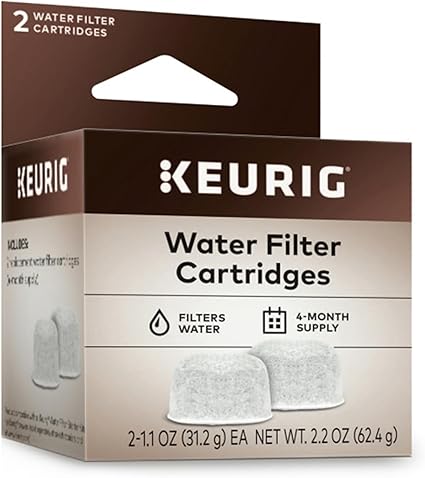 Keurig Water Filter Refill Cartridges, Replacement Water Filter Cartridges, Compatible with 2.0 K-Cup Pod Coffee Makers, 2 Count