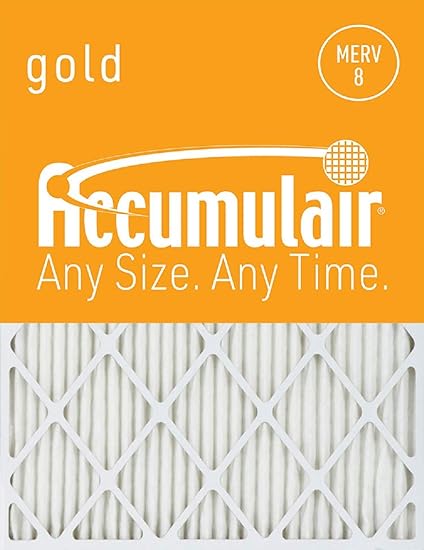 Accumulair Gold 12.5x21x1 (Actual Size) MERV 8 Air Filter/Furnace Filter (2 Pack)