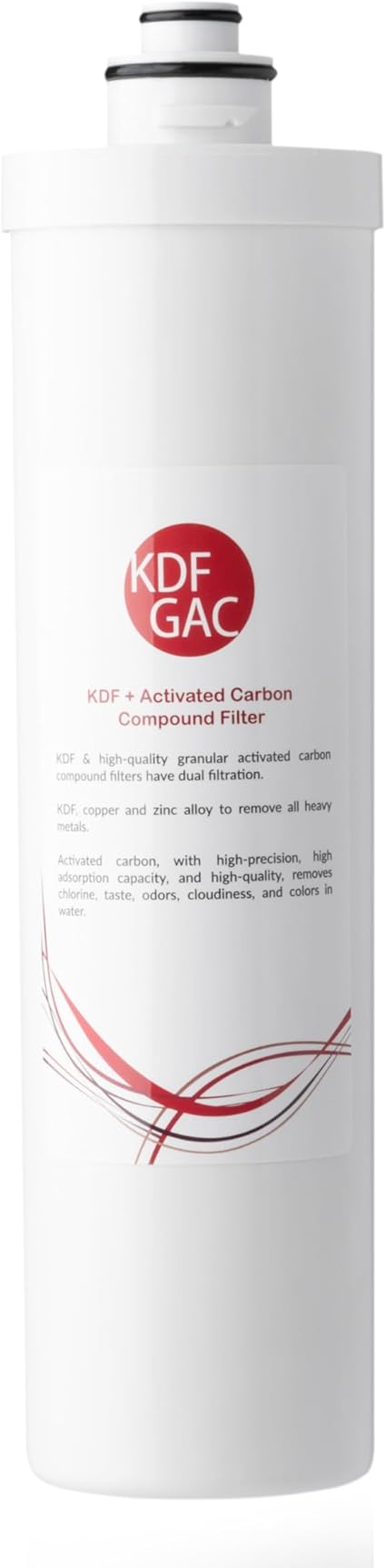 iSpring FKG15Q Quick-Change Inline KDF/Carbon Filter for Ultra Filtration Under Sink Water Filter System CU-A4, White