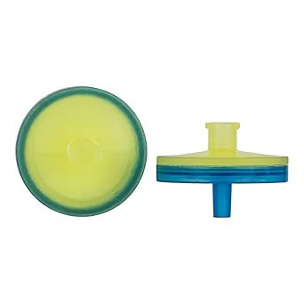 MACHEREY-NAGEL 729030 CHROMAFIL RC Syringe Filter, Top: Yellow, Bottom: Blue, 0.2µm Pore Size, 25 mm Membrane Diameter (Pack of 100)