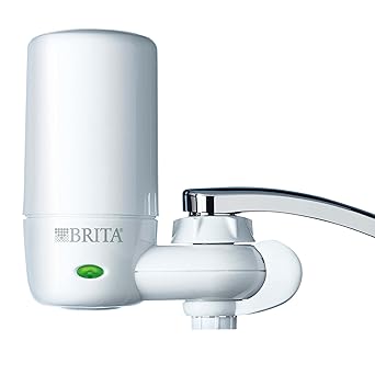 Brita Complete Faucet Mount Water Filtration System, BPA-Free Faucet Water Purifier for Sink, Filter Replaces 2,250 Plastic Water Bottles a Year, Lasts Four Months, Includes 1 System/1 Filter, White