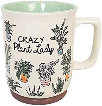 Blue Sky Ceramic Crazy Plant Lady 18 Oz Mug, Multi