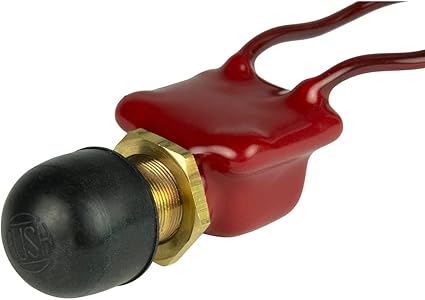 BEP 1001506 2 Position SPST PVC Coated Off/(On) Push Button Switches, red