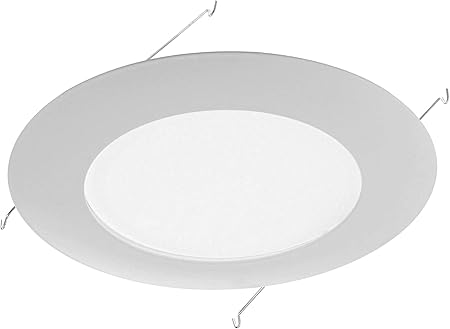 NICOR Lighting 6 inch White Recessed Shower Trim with Albalite Lens (17505)