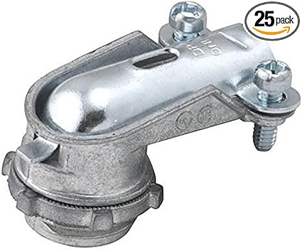 Hubbell-Raco 2692 Squeeze Connector, Die Cast Zinc, Flexible Metal Conduit, 90 Degree, 1/2