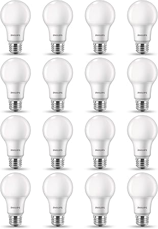 Flicker-Free Frosted Dimmable A19 Light Bulb - EyeComfort Technology - 800 Lumen - Daylight (5000K) - 8.8W=60W - E26 Base - Ultra Definition Old Version - Indoor - 16-Pack