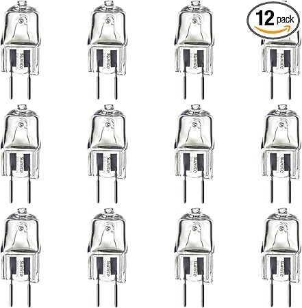 12 Pack Sunlite Halogen 20 Watt Single Ended T3.5 GY6.35 Base 120V Clear Light Bulb