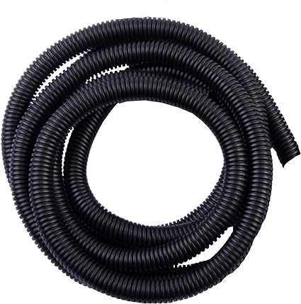 Gardner Bender FLX-3810T Split Flexible Electrical Tubing, ⅜ inch x 10 ft, Corrugated Wire Loom, 1 pk, UV Resistant Black