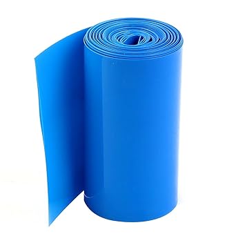 uxcell 2Meters 85mm Width PVC Heat Shrink Wrap Tube Blue for 18650 Battery Pack