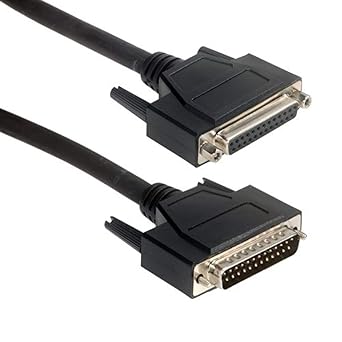 Amphenol CS-DSLSZH25MF-015 25-Pin DB25 LSZH D-Sub Cable, Low Smoke, Male/Female, 15', Black