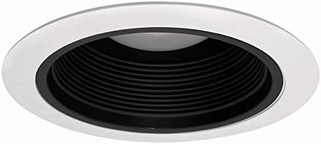 NICOR Lighting 6 inch Black Cone Baffle Trim with White Trim Ring, Fits 6 inch Housings (17551A)