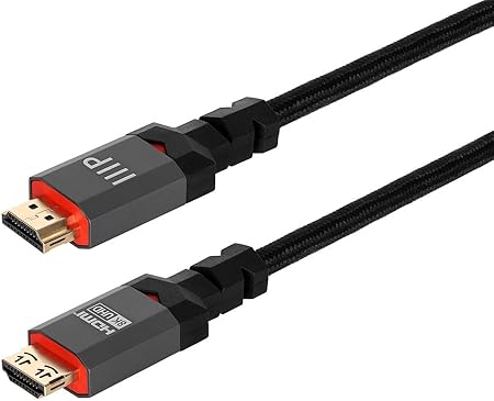 Monoprice 8K Certified Ultra High Speed HDMI Cable - 15 Feet - Black | Braided - HDMI 2.1, 8K@60Hz, 4k@120Hz, 48Gbps, HDR, VRR, CL3 in-Wall Rated