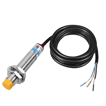 uxcell Inductive Proximity Switch Sensor NPN Normally Open, 6-36V DC, 12 mm Diameter, 4 mm