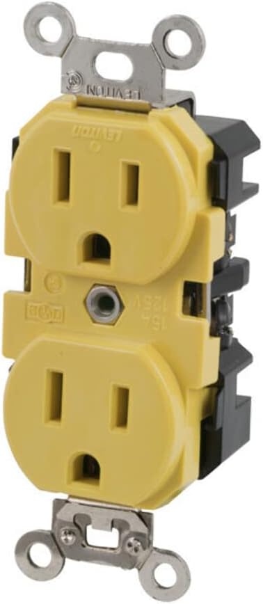 Marinco 5262CRR Receptacle, 15A 125V, Yellow