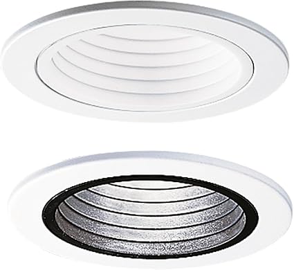 HALO E26 Series 4 in. White Recessed Ceiling Light Plastic Step Baffle with White Trim Ring