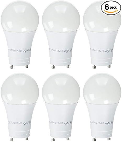 TCP LED10A19GUDOD27K6 LED GU24 60 Watt Equivalent | Light Bulbs, A19 Shape, Soft White, 6 Count