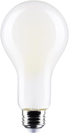 Satco S12450 LED High-Lumen A23 Filament Bulb, 200W Replacement, White, 21 Watts