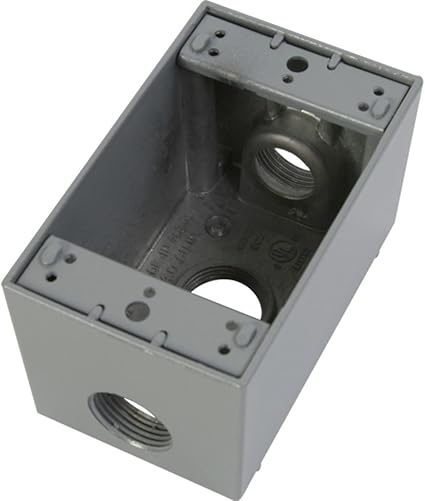 Greenfield Made in The U.S.A. DB33PS Series Weatherproof Electrical Outlet Box, Gray