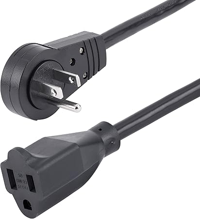 StarTech.com 3ft (1m) Power Extension Cord - 360° Rotating Flat Plug Extension Cord - NEMA 5-15P to NEMA 5-15R, 16 AWG, 125V/13A - Black Short 3-Prong Power Extender Cable (RTPAC1013)