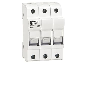 ASI AFB01F3P DIN Rail Mounted Midget Fuse Holder, UL, 3 Pole, 10 x 38 mm, 13/32