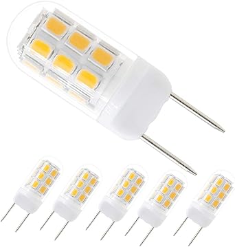 G8 Led Bulbs T4 Led Bulb 120V 20W-35W Halogen Replacement Bulb Warm White Light 3000K for Kitchen Lighting, Under-Cabinet Light and Puck Light, Pack of 5