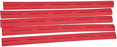 Ancor 305606 Marine Grade Electrical Adhesive Lined Heat Shrink Tubing (1/2-Inch Diameter, 6-Inches Long, Red, 5-Pack)