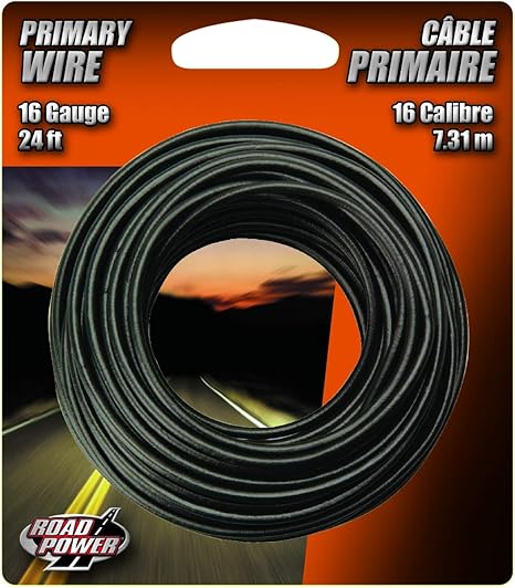 Coleman Cable 55666633 16-Gauge 24-Foot Automotive Copper Wire, Black