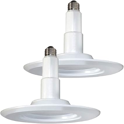 Satco S9598 Dimmable LED Recessed Downlight Retrofit Lamp, 120 Volt, 8.5 Watts, 510 Initial Lumens, 25000 Average Rated Hours, 115 Beam Spread Deg, Pack of 1 with 2 Bulbs , White