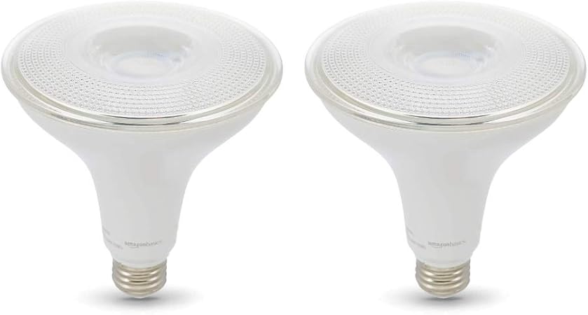 Amazon Basics PAR38 Dusk to Dawn Sensor LED Light Bulb, 120 Watt Equivalent, Energy Efficient 14W, E26 Standard Base, Daylight White 5000K, Non-Dimmable, 10,000 Hour Lifetime , 2-Pack