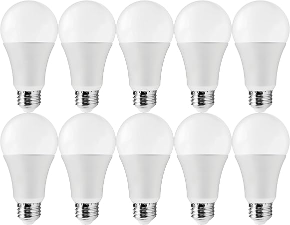 Satco S11419 14-Watt A19 LED Light Bulbs, 100-Watt Replacement, 5000K Natural Light, 1600 Lumens, 10 Pack