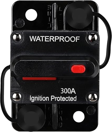 300 Amp Waterproof Circuit Breaker,with Manual Reset,12V-48V DC,30A-300A,for Car Marine Trolling Motors Boat ATV Manual Power Protect Audio System Current Overload Protection