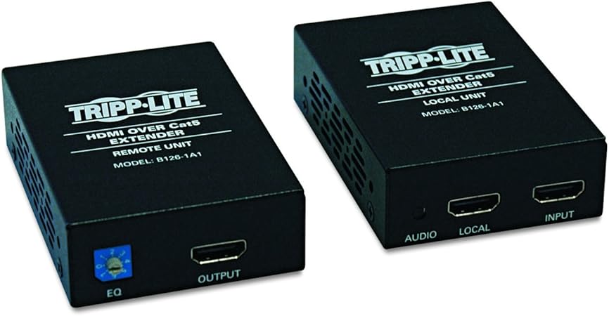 Tripp Lite HDMI Over Cat5 / Cat6 Ethernet Cable Extender for Audio/Video, Video Receiver and Transmitter, Extend up to 150 Feet / 45 Meters, 1920x1200 1080p at 60Hz, 1-Year Warranty (B126-1A1)