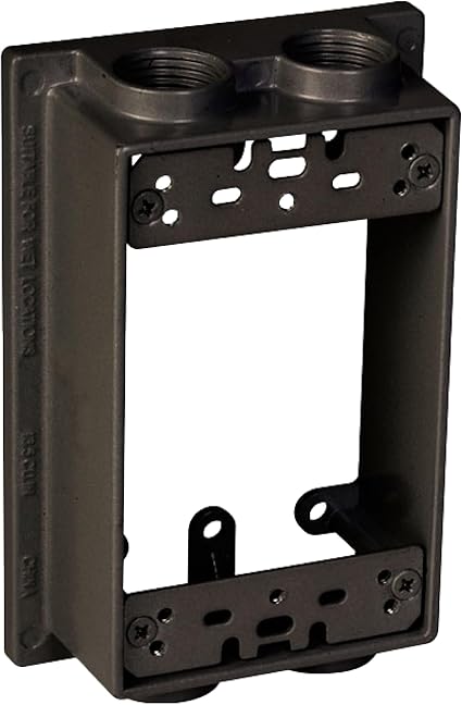 TayMac SE450Z Weatherproof Box Extension, 1-Gang, (4) 1/2-Inch Outlets, Bronze