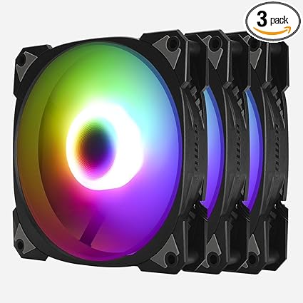 InWin Neptune AN140-3PK, 140mm PWM ARGB Fans, Triple Pack, Customizable Lighting, Static Pressure, 5V-3PIN Addressable RGB, Motherboard SYNC with 5V-3PIN, up to 1800PWM, Black