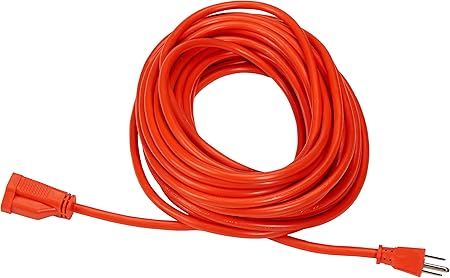 Amazon Basics 50-Foot 3-Prong Vinyl Indoor/Outdoor Extension Cord - 13 Amps, 1625 Watts, 125 VAC, Orange