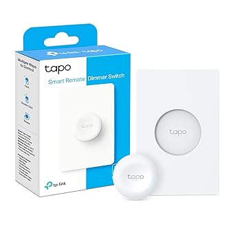 TP-Link Tapo Smart Button | Remote Dimmer Switch | Wireless Control of Tapo Smart Devices | 3-Way Control | Tap & Rotate | Tapo HUB Required | 1 Year+ Battery Life | (Tapo S200D)