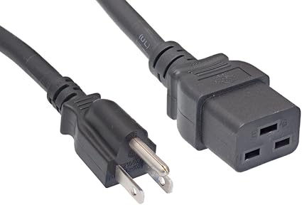 North American Power Cord Extension, NEMA 5-15P to C19, 8', 14 AWG, 15A, 125V (ZWACPFAC-08)