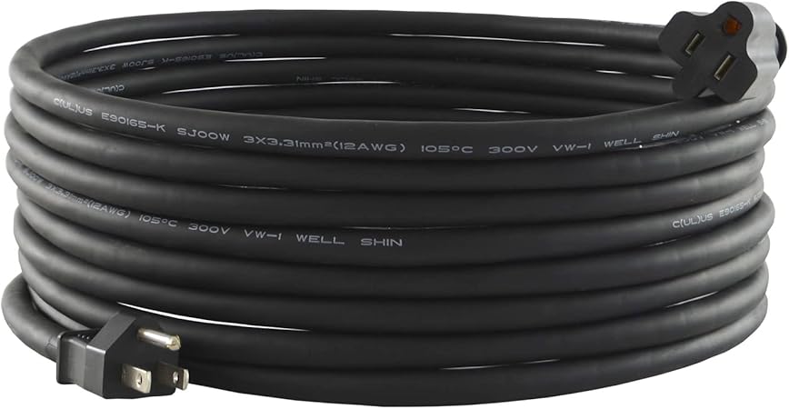 Conntek RU515PR-050 15Amp NEMA 5-15P to NEMA 5-15R Anti-Weather, Oils, Acids and Chemicals Rubber Extension Cord, 50-Foot