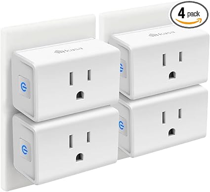 Kasa Smart Plug Mini 15A, Smart Home Wi-Fi Outlet Works with Alexa, Google Home & IFTTT, No Hub Required, UL Certified, 2.4G WiFi Only, 4-Pack(EP10P4) , White