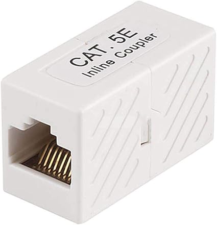 Monoprice Cat5e RJ45 Modular Inline Coupler - Straight Type Coupler, White