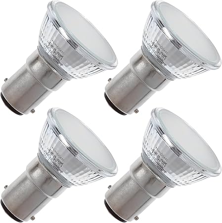 Newhouse Lighting 2.3W (20W Equiv.) Modern GBF Base LED Elevator Bulb BA15D, Halogen Replacement, 12V, 3000K, 200 Lumens, 4-Pack, White (GBF-2320-4)