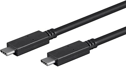 Monoprice USB Type-C to Type-C 3.1 Gen 1 Cable - 5Gbps, 3A, 30AWG, 2 Meters (6.6 Feet) Black - Select Series