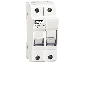 Automation Systems Interconnect ASI AFB01F2P DIN Rail Mounted Midget Fuse Holder, 2 Pole, 10 x 38 mm, 13/32